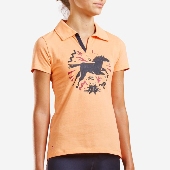 Horse Riding Short-Sleeved Polo Shirt 100, photo 5 of 4