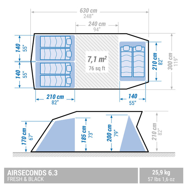 Inflatable Camping Tent Air Seconds 6.3 F B 6 People 3