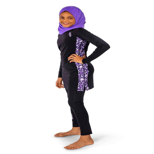 





COEGA Girls Youth 3pc Modest Swim Suit-Purple Cheetah