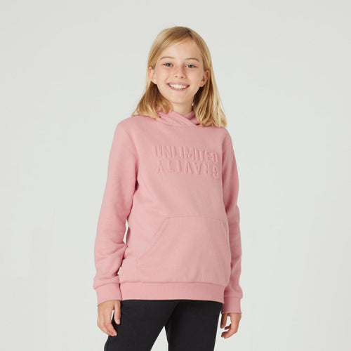 





Kids' Warm Hooded Sweatshirt 500 - Pink Print