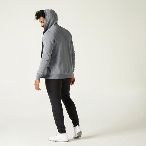 





Men's Zip-Up Fitness Hoodie 100 - Grey