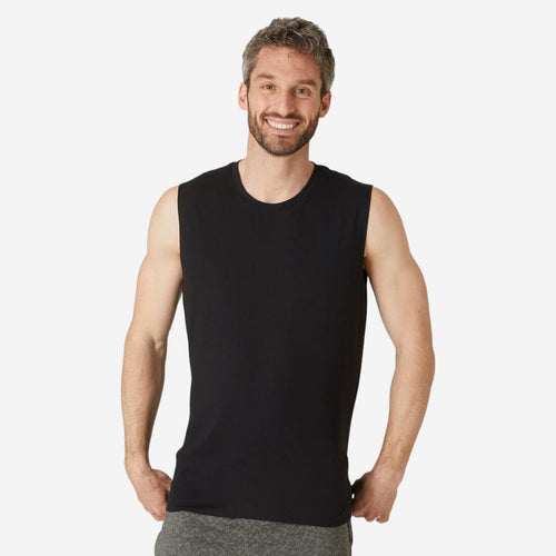 





Men's Straight-Cut Crew Neck Cotton Fitness Tank Top 500