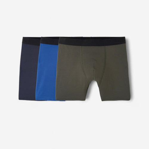 





Men's Breathable Microfibre Boxers Tri-Pack - Dark Blue/Blue/Khaki