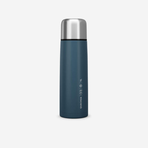 





1 L stainless steel isothermal water bottle with cup for hiking - Blue