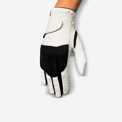 





Women’s golf glove left handed, 100 white and black