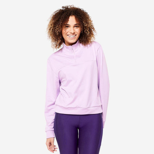 





Women's Quarter-Zip Long-Sleeved Fitness Cardio Sweatshirt - Lilac