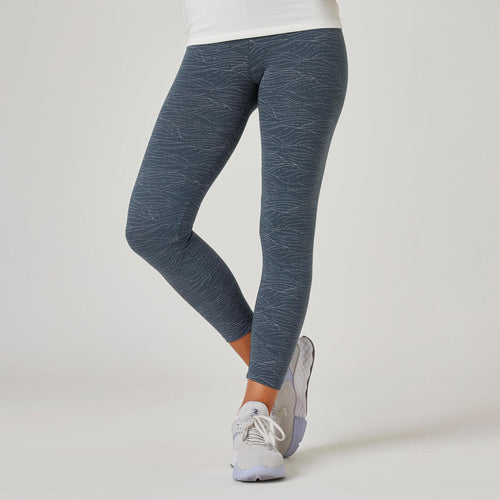 





Women's Fitness 7/8 Leggings Fit+ 500 - Blue Print