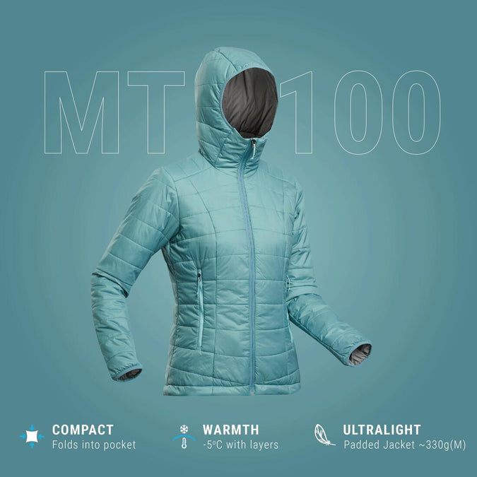 





Women's Mountain Trekking Padded Jacket with Hood - MT100 -5°C, photo 1 of 7