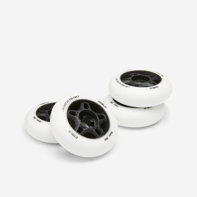 





76mm 80A Adult Fitness Inline Skating Wheels 4-Pack Fit - White, photo 1 of 6