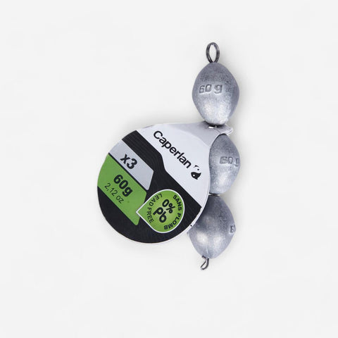





Olive lead-free ledgering weights,