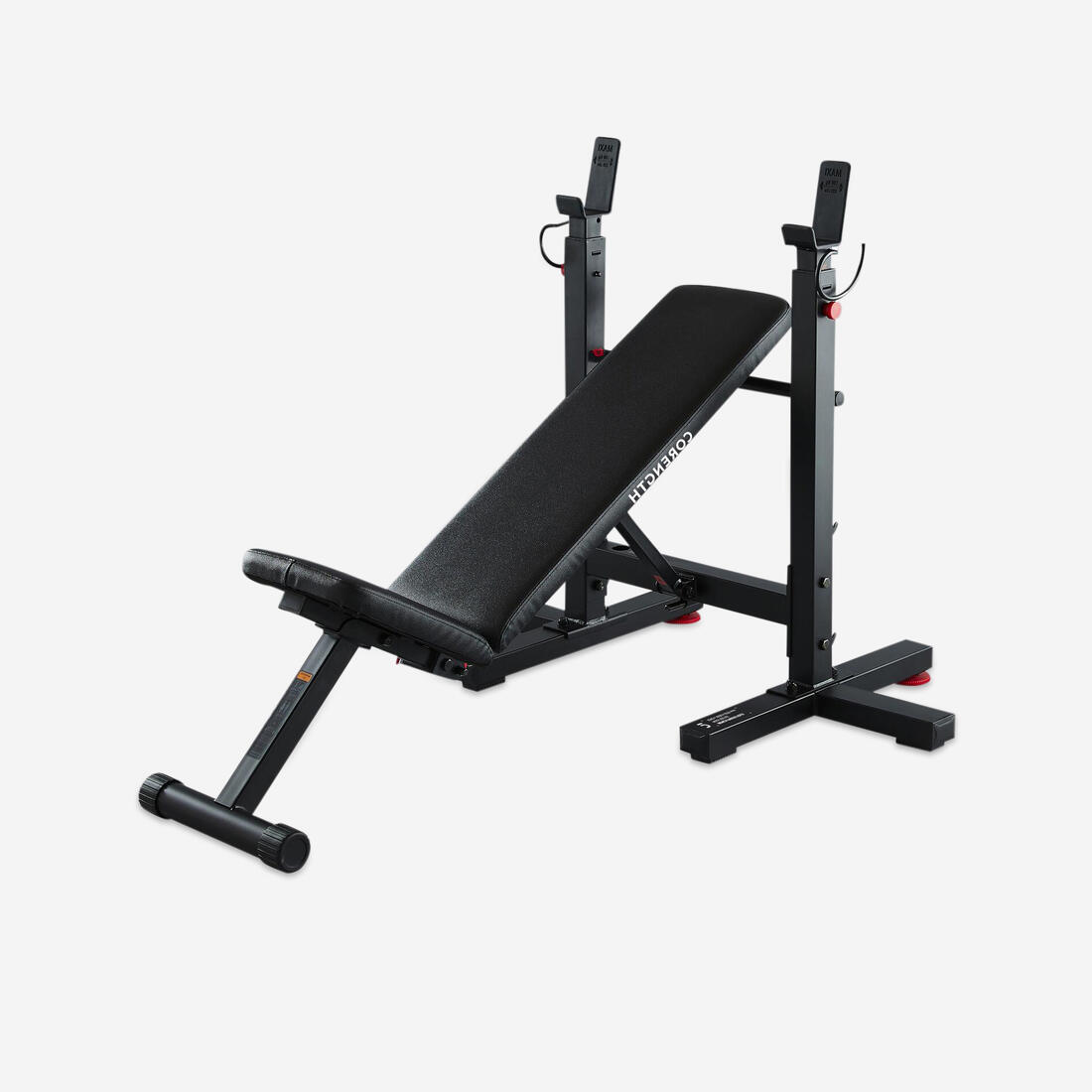 Tiltable weights bench with collapsible pegs - bench press fold