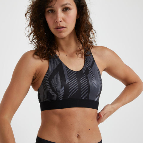 





Women's Medium Support Racer Back Sports Bra with Cups - Multicoloured