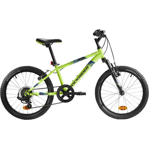 





Kids' 20-inch, 6-speed, suspension fork mountain bike, yellow