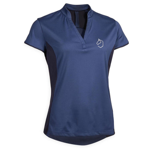





Women's Horse Riding Short-Sleeved Mesh Polo Shirt 500 - Slate Blue