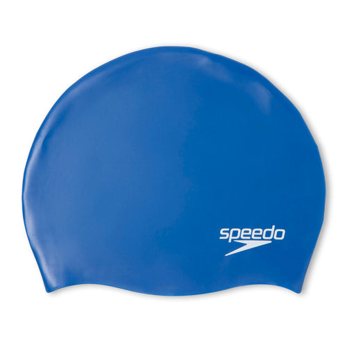





speedo junior Plain Moulded Silicone Swim Cap - Blue