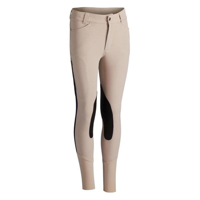 





Kids' Horse Riding Lightweight Mesh Jodhpurs with Grippy Suede Patches 500, photo 1 of 14