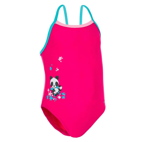 





Baby Girls' One-Piece Swimsuit - Dark Blue with Flower Print
