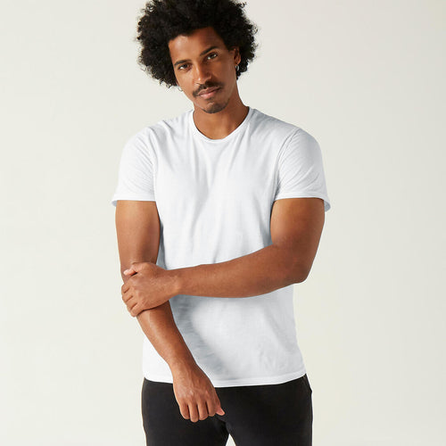 





Men's Slim-Fit Fitness T-Shirt 100 - White