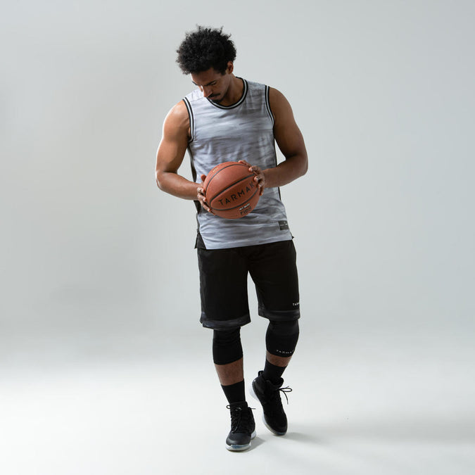 Men Basketball Jersey Reversible T500R Grey Black