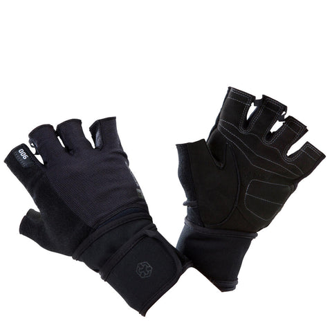 





900 Weight Training Glove with Double Rip-Tab Cuff - Black/Grey