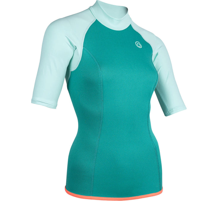 





Women's short-sleeve neoprene thermal top 100 - turquoise, photo 1 of 5