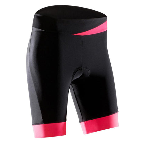 





500 Women's Bibless Cycling Shorts - Black/Pink