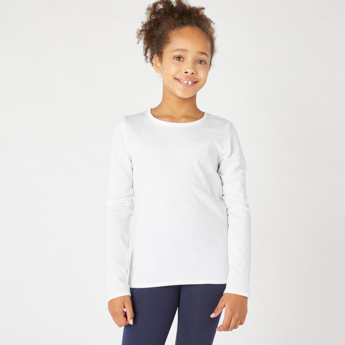 





Kids' Basic Long-Sleeved Cotton T-Shirt - White, photo 1 of 4