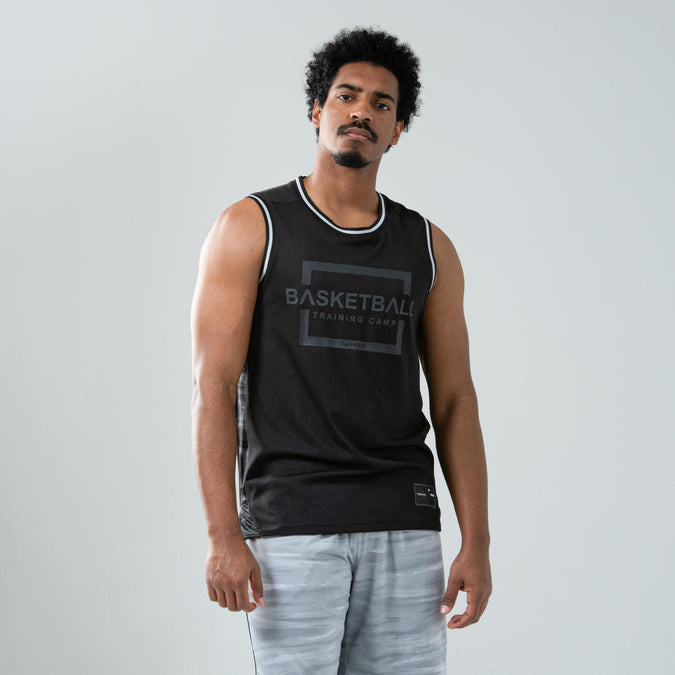 





Men's Reversible Sleeveless Basketball Jersey T500R - Grey/Black, photo 1 of 7
