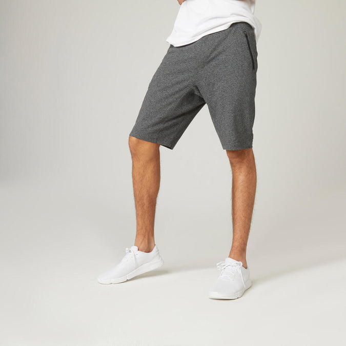 





Fitness Long Slim-Fit Stretch Cotton Shorts with Zip Pockets - Dark Grey, photo 1 of 7
