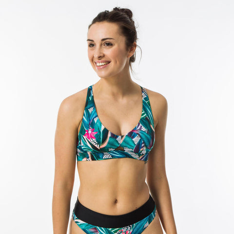 





AGATHA SUPAI ZENITH Women's surf swimsuit crop top with adjustable back.