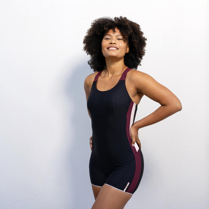 





Women's 1-piece Aquafit shorty swimsuit Sofi - Black Pink, photo 1 of 4