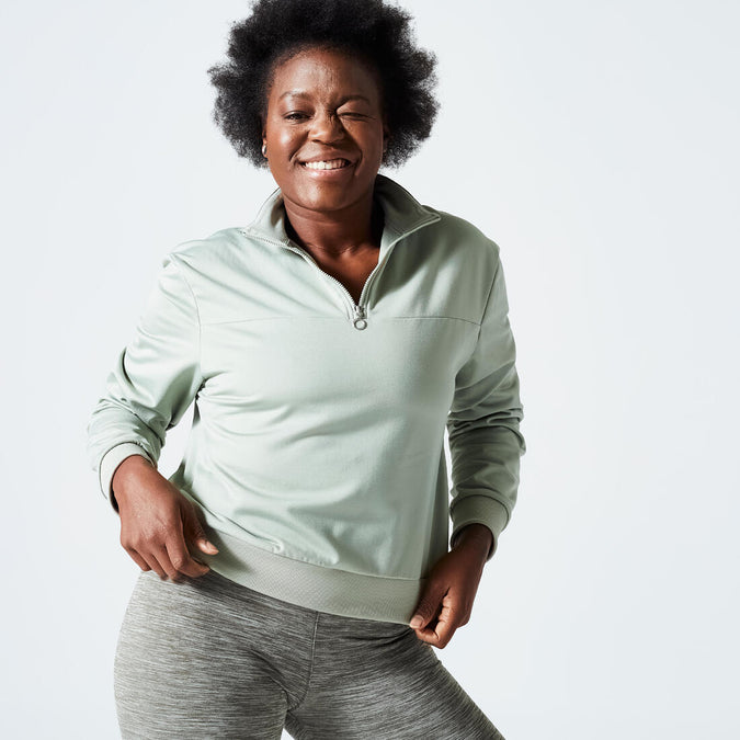 





Women's Cardio Fitness Long-Sleeved Cropped Sweatshirt - Green, photo 1 of 5