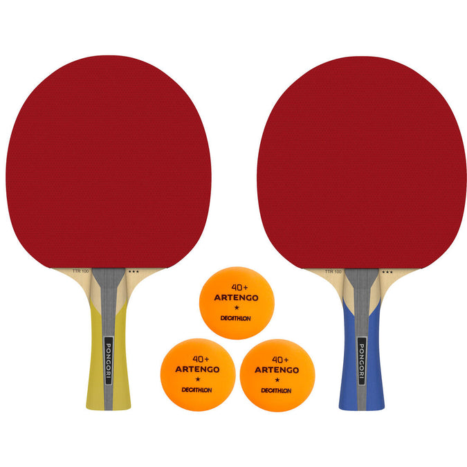 





Set of 2 TTR 100 3* All-Round Table Tennis Bats and 3 TTB 100* 40+ Balls Orange, photo 1 of 10