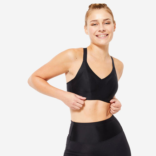 





Women's invisible sports bra with high-support cups - Black