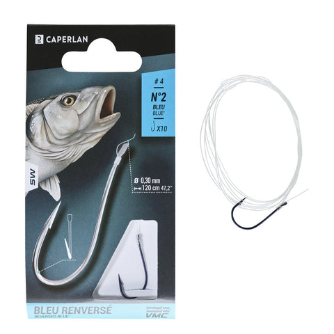 





BLUE REVERSED spade-end hooks to line for sea fishing