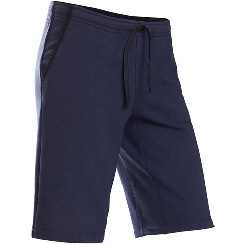 





Boys' Breathable Cotton Gym Shorts 500 - Navy Blue