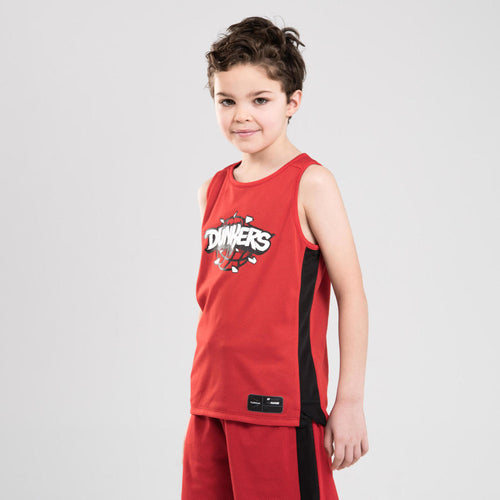 Tarmak Kids' Sleeveless Basketball Jersey T500 - Blue/White