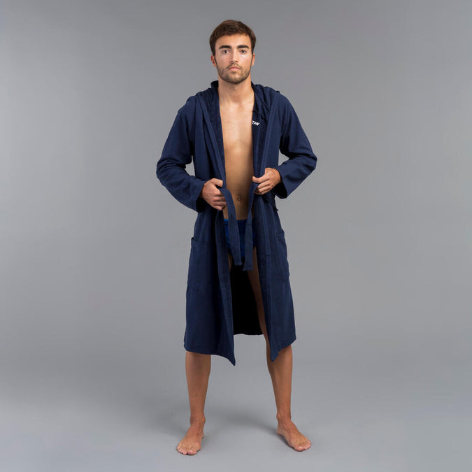 





Men's organic cotton pool bathrobe - dark blue, photo 1 of 5