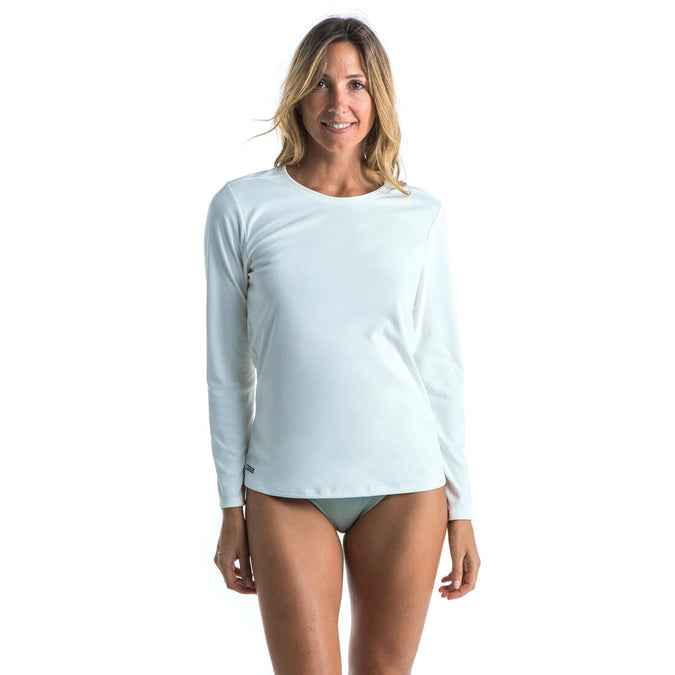 





WOMEN’S SURFING LONG-SLEEVED UV-RESISTANT T-SHIRT MALOU GREIGE (UNDYED), photo 1 of 11