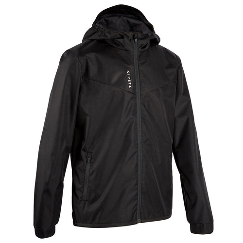 





Kids' Rainproof Football Jacket T500 - Black