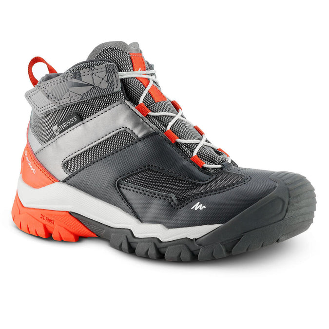 





Kids’ Waterproof Hiking Shoes - CROSSROCK MID 28 TO 34 - Grey, photo 1 of 7