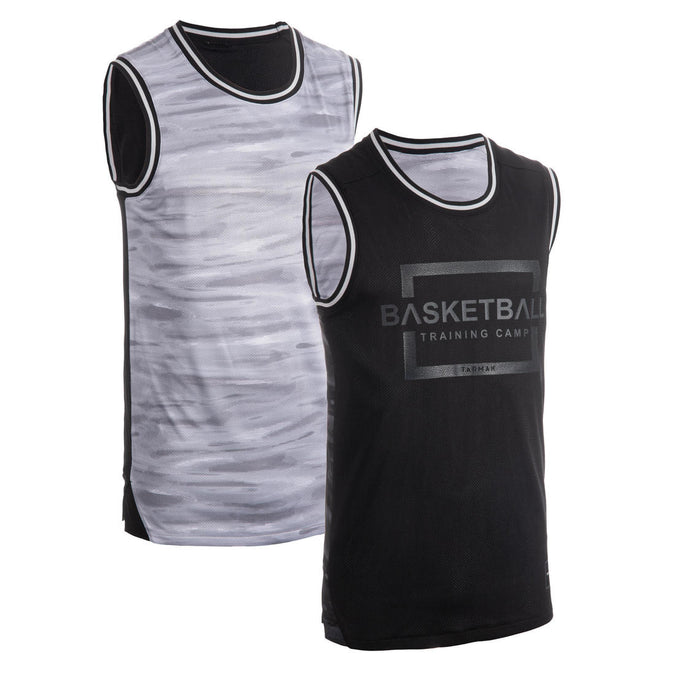 Men Basketball Jersey Reversible T500R Grey Black