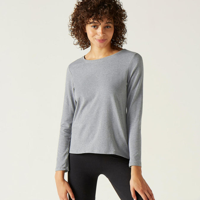 





Women's Long-Sleeved Fitness T-Shirt 100 - Glacier, photo 1 of 5